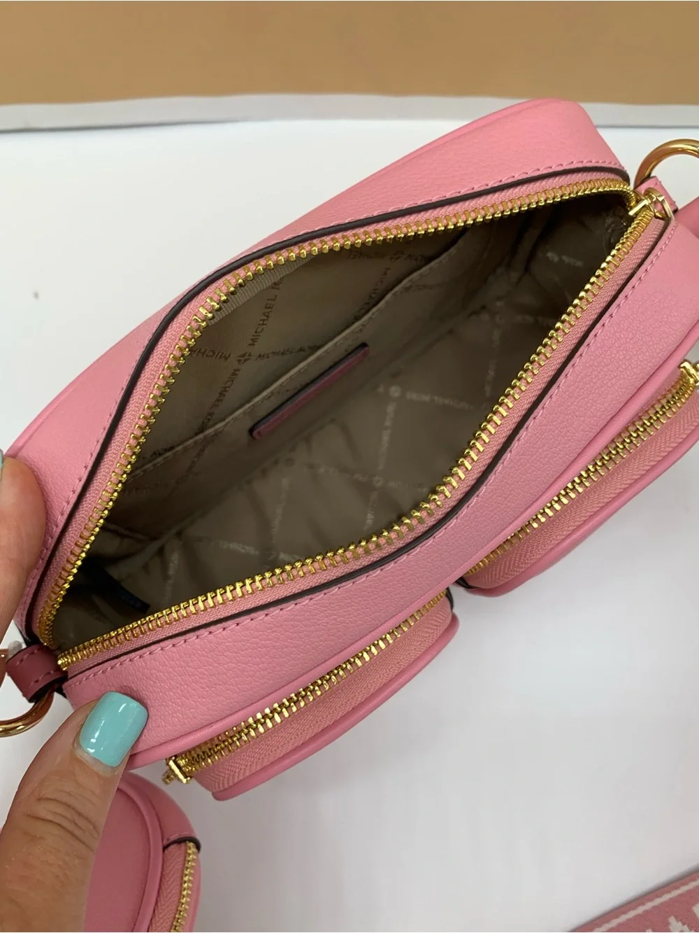 Michael Kors Carnation Pebbled Leather Crossbody